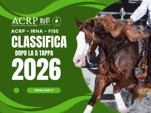 Classifica dopo il 5 show ACRP-IRHA-FISE 2026