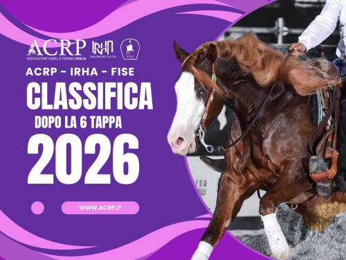 Classifica dopo il 6 show ACRP-IRHA-FISE 2026